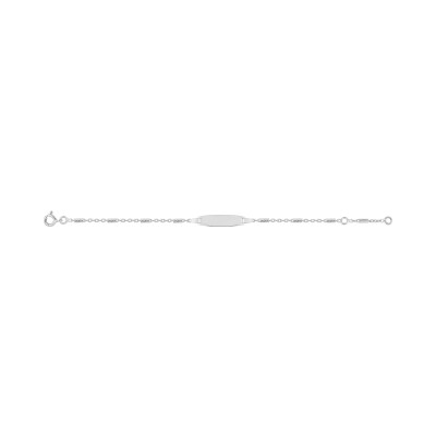 Gourmette bébé en argent rhodié, taille 15cm