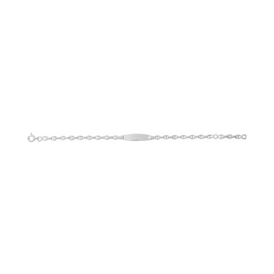 Gourmette maille grain de café en argent rhodié