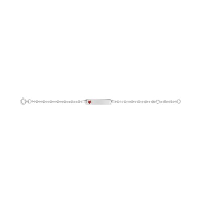 Gourmette bébé laqué rouge en argent rhodié 15cm