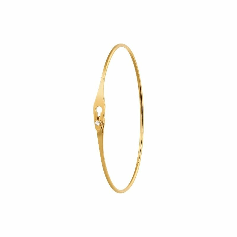 Bracelet jonc dinh van Serrure en Or jaune et Diamant