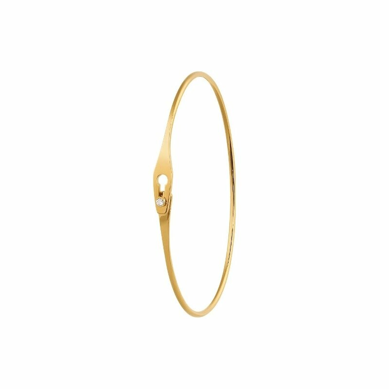 dinh van Serrure bangle bracelet, Yellow gold, Diamond