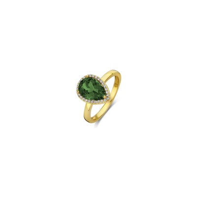 Veron Roques Etna ring, rose gold, green tourmaline and diamonds, size 