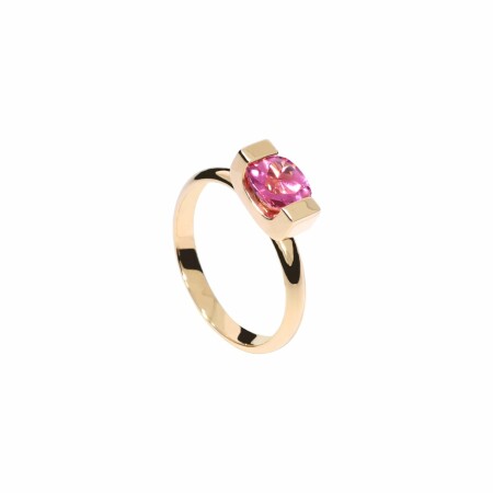 Bague en or rose et tourmaline rose