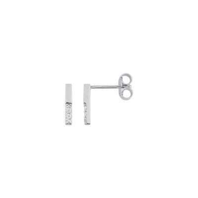Boucles d'oreilles  en argent rhodié et oxyde de zirconium