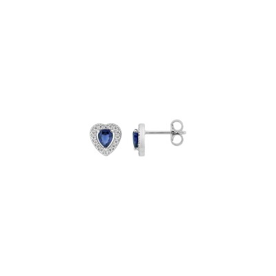 Clous d'oreilles en argent rhodié et oxyde de zirconium