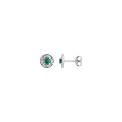 Clous d'oreilles en argent rhodié et oxyde de zirconium