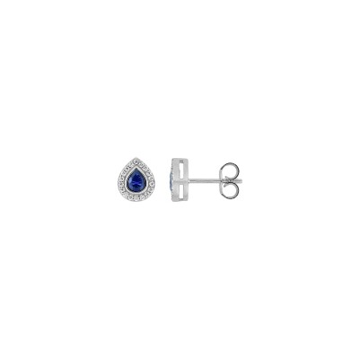 Clous d'oreilles en argent rhodié et oxyde de zirconium