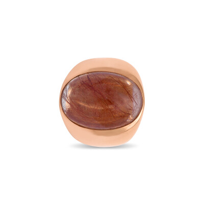 Bague Siam en or rose, quartz fumé