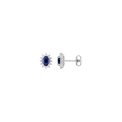 Clous d'oreilles en argent rhodié et oxyde de zirconium