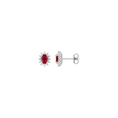 Clous d'oreilles en argent rhodié et oxyde de zirconium