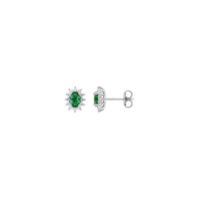 Clous d'oreilles en argent rhodié et oxyde de zirconium