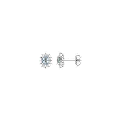 Clous d'oreilles en argent rhodié et oxyde de zirconium