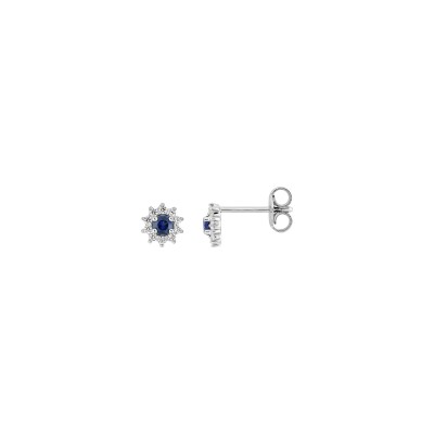 Clous d'oreilles en argent rhodié et oxyde de zirconium