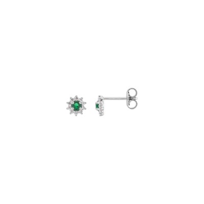 Clous d'oreilles en argent rhodié et oxyde de zirconium