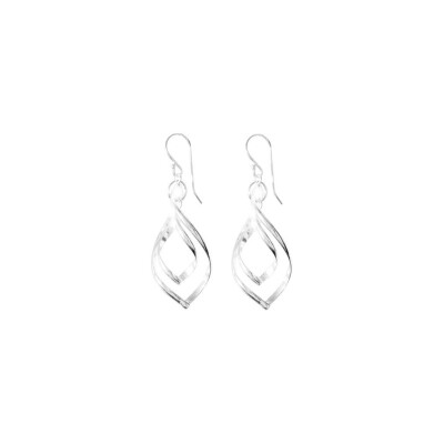 Boucles d'oreilles en argent rhodié