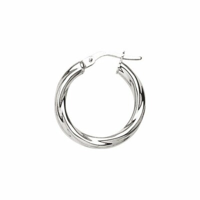 Boucles d'oreilles créoles en argent rhodié