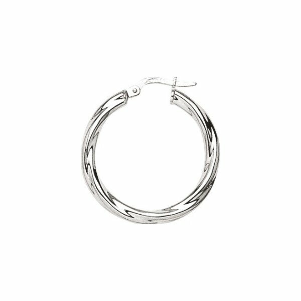 Boucles d'oreilles créoles en argent rhodié