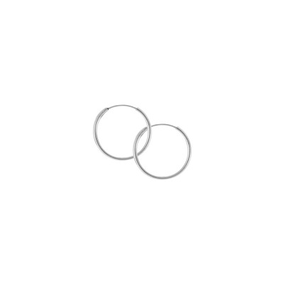 Boucles d'oreilles créoles en argent rhodié