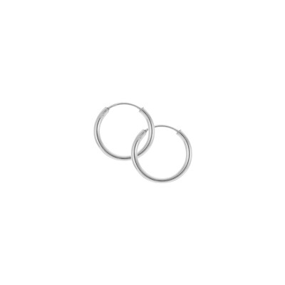 Boucles d'oreilles créoles en argent rhodié