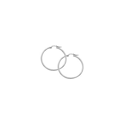 Boucles d'oreilles créoles en argent rhodié