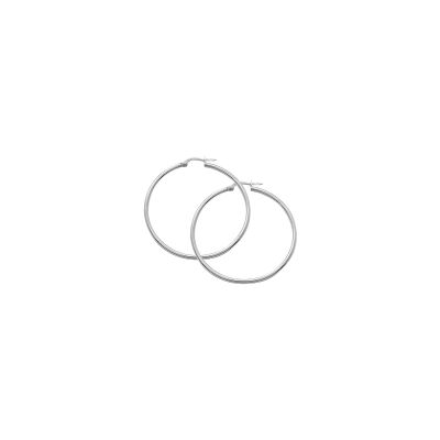 Boucles d'oreilles créoles en argent rhodié