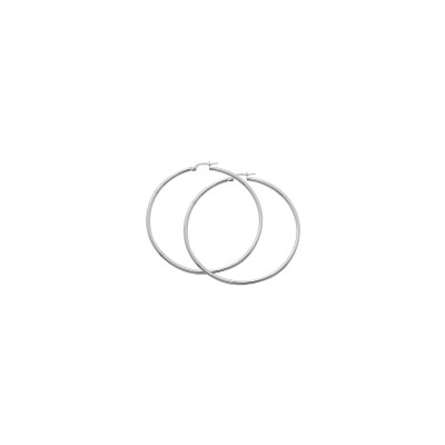Boucles d'oreilles créoles en argent rhodié