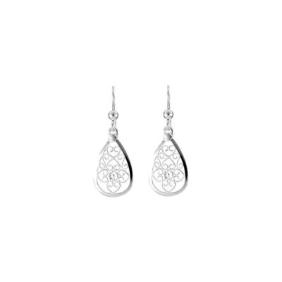 Boucles d'oreilles en argent rhodié