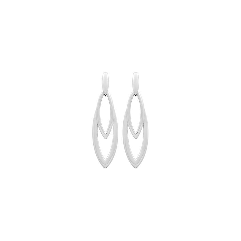 Boucles d'oreilles pendantes en argent rhodié