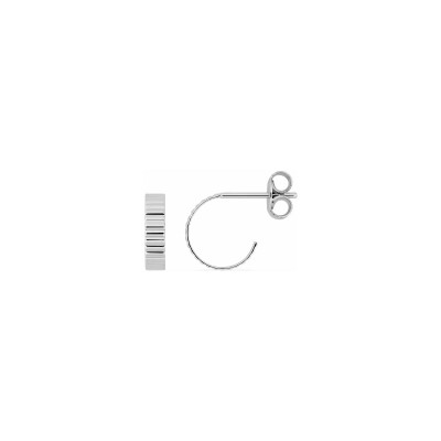 Boucles d'oreilles créoles en argent rhodié