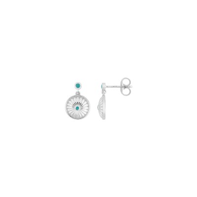 Boucles d'oreilles pendantes en argent rhodié