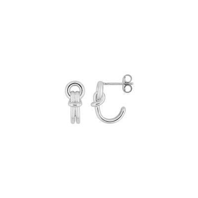 Boucles d'oreilles demi créoles  en argent rhodié