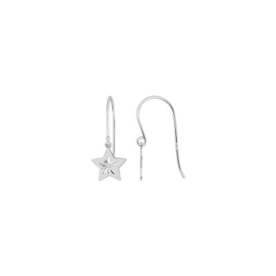 Boucles d'oreilles crochet  en argent rhodié