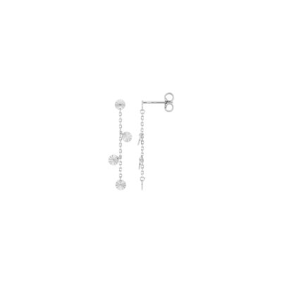 Boucles d'oreilles pendantes  en argent rhodié
