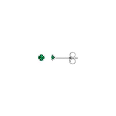Clous d'oreilles en argent rhodié et oxyde de zirconium