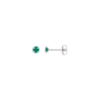 Clous d'oreilles en argent rhodié et oxyde de zirconium