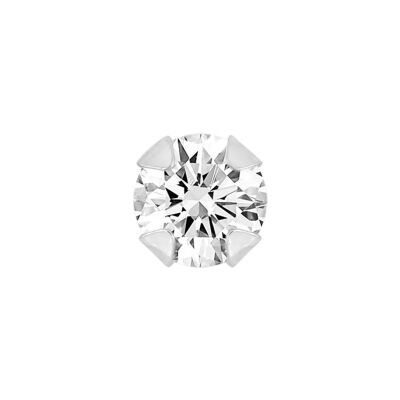 Mono boucle d'oreille  en argent rhodié et oxyde de zirconium