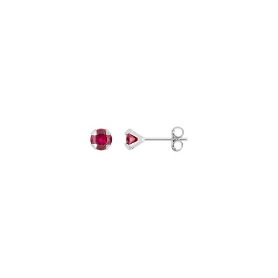 Clous d'oreilles en argent rhodié et oxyde de zirconium