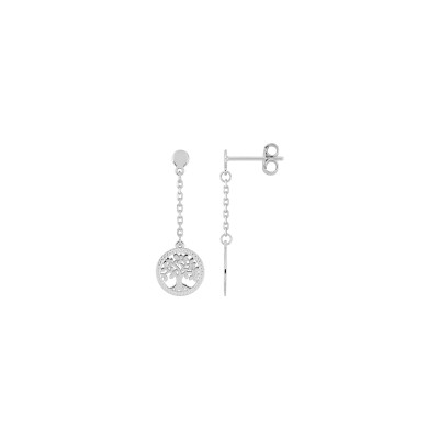Boucles d'oreilles pendantes en argent rhodié