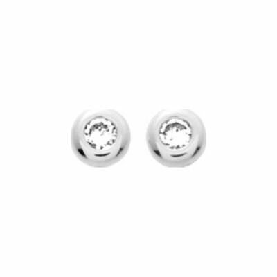 Boucles d'oreilles en argent et oxyde de zirconium