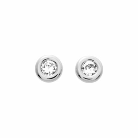 Boucles d'oreilles en argent, rhodium et oxyde de zirconium