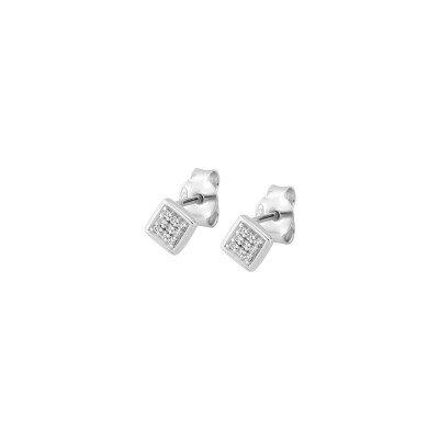 Clous d'oreilles  en argent rhodié et oxyde de zirconium