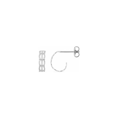 Boucles d'oreilles créoles en argent rhodié