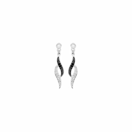 Boucles d'oreilles en argent rhodié et oxydes de zirconium