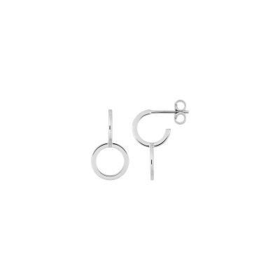Boucles d'oreilles demi créoles  en argent rhodié