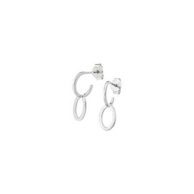 Boucles d'oreilles demi créoles  en argent rhodié