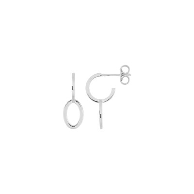Boucles d'oreilles demi créoles  en argent rhodié