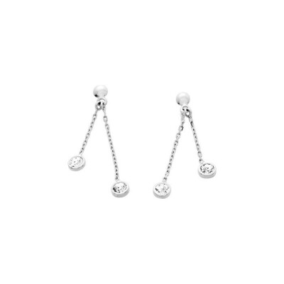 Boucles d'oreilles en argent rhodié et oxydes de zirconium