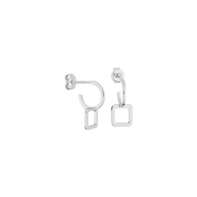 Boucles d'oreilles demi créoles  en argent rhodié