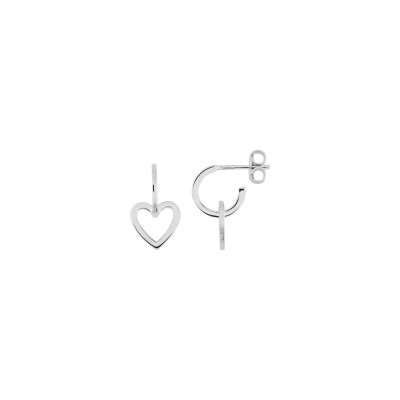 Boucles d'oreilles demi créoles  en argent rhodié