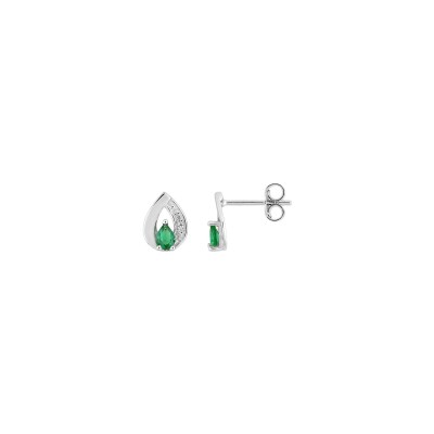 Clous d'oreilles en argent rhodié et oxyde de zirconium